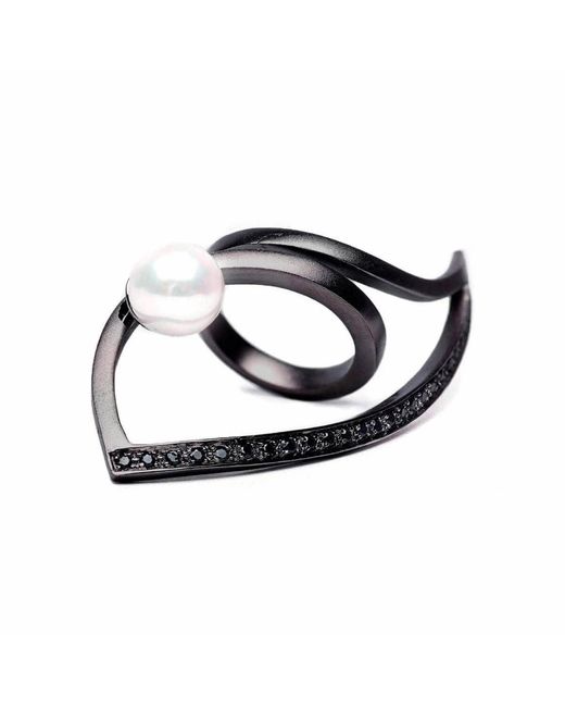 German Kabirski Multicolor Rohana Ring With Cultured Freshwater Pearl And Spinel