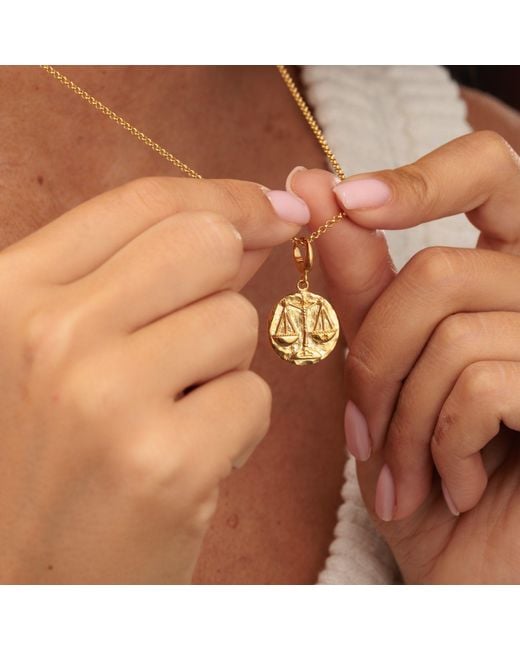 Lily Charmed Metallic Plated Libra Zodiac Charm Necklace