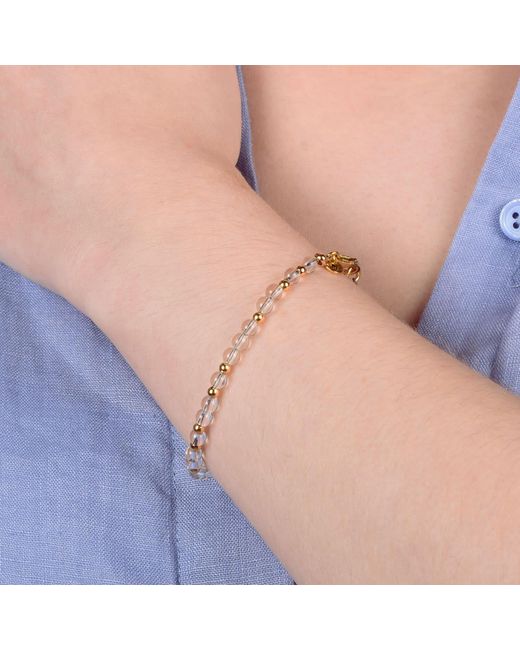 Nellou Jewellery Metallic Jewel Bead October Birthstone Bracelet Plated Sterling