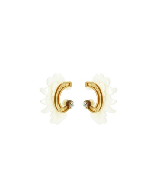 Gissa Bicalho Metallic Neutrals Handmade Acrylic Earring Flower Ella Cream
