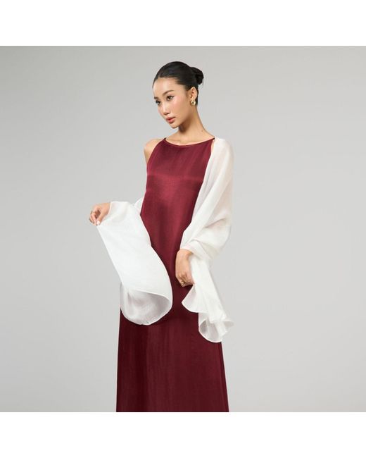 Silk and Bears White Pearl Silk Scarf – Hand-Dyed Mulberry Silk Shawl, Wedding & Bridesmaid Wrap