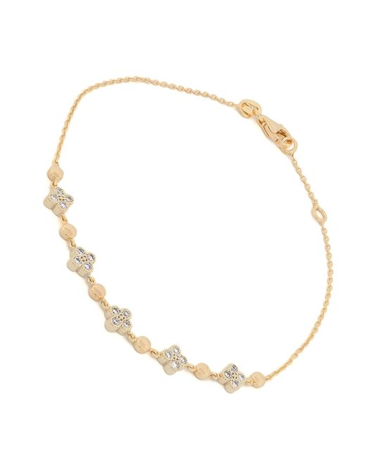 Ebru Jewelry Metallic Blossoming Love Diamond Solid Bracelet