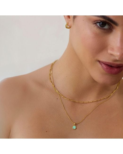 Muru Metallic Tiny Amazonite Necklace For Balance