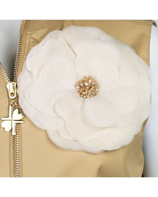 House of Laines London Natural Neutrals Laines Couture Hand Embellished Cream Organza Flower Cropped Trench Gilet