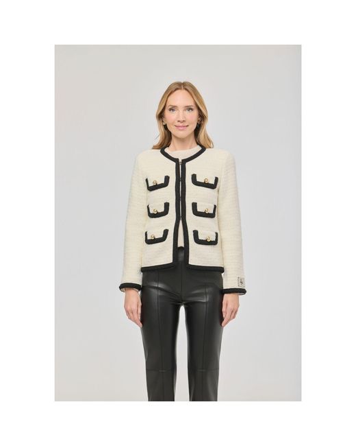 The Extreme Collection Gray Neutrals Ecru Two-Tone Jacket Preston