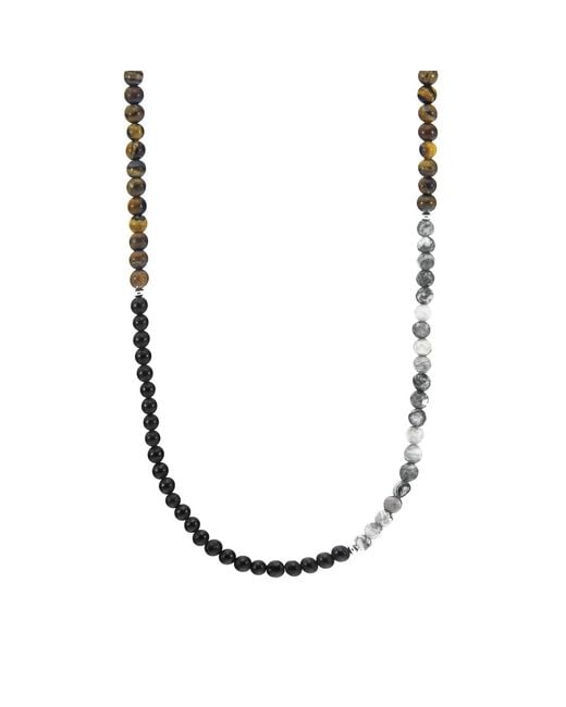 Anchor and Crew Metallic Onyx, Jasper & Tigers Eye Isaac & Stone Skinny Necklace X Wrap Bracelet for men