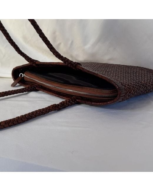 godi. Brown The Buna Handwoven Leather Tote Bag