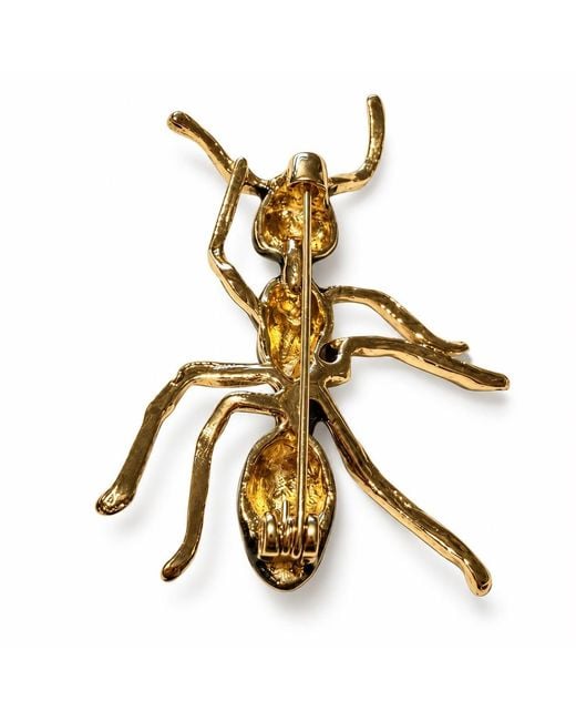 By Ozge Black Midnight Colony Enamel & -Tone Ant Statement Brooch