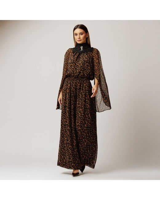 concept A trois Brown Veil Bouse – Leopard Print