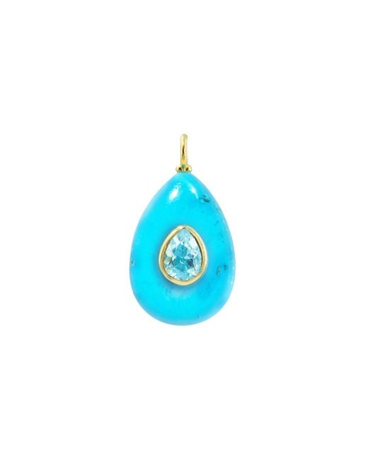 KAMARIA Blue Howlite Gemstone Pendant With Topaz