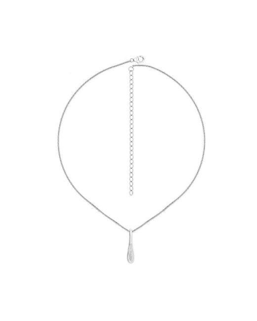 Lucy Quartermaine White Skinny Drop Pendant With Topaz