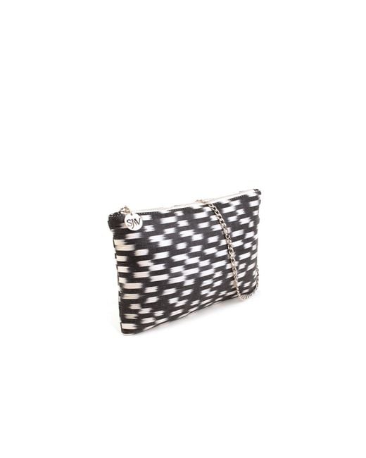SJW BAGS LONDON Black Aquila Ikat Clutch Bag