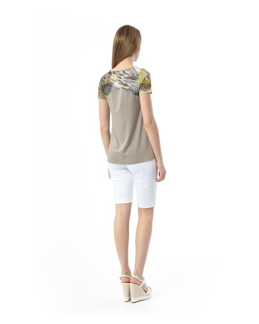 Conquista Gray Animal Print Detail Top