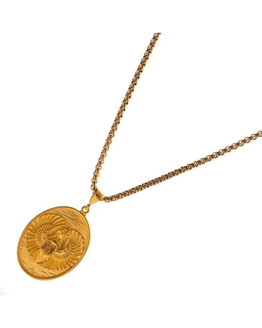 Ebru Jewelry Metallic Eternal Scarab Guardian Medallion Necklace