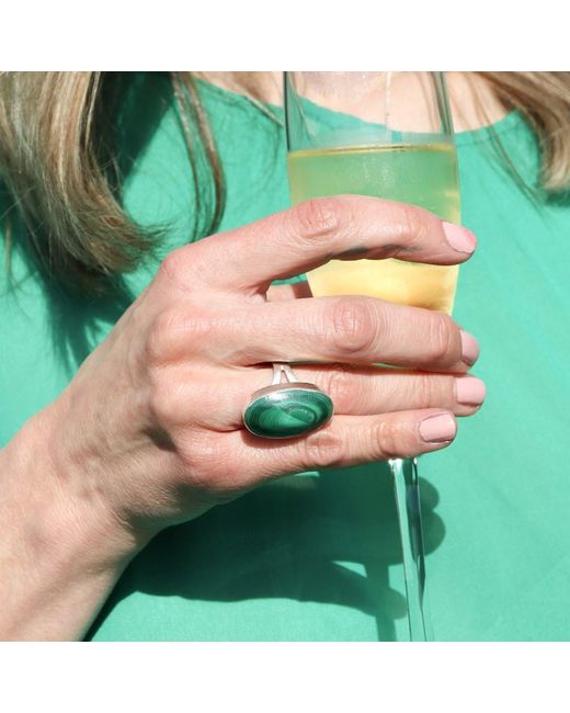 FV Jewellery Green La Stèle Malachite Ring