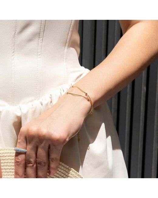 Spero London Metallic Italian Fine Sterling Double Satellite Chain Bracelet
