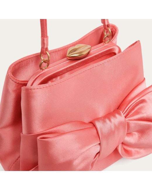 Lulu Guinness Pink Satin Bow Ruby Handbag