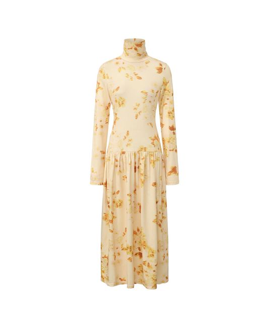 FRONT ROW SHOP Metallic Rosetta Stretch Jersey Dress