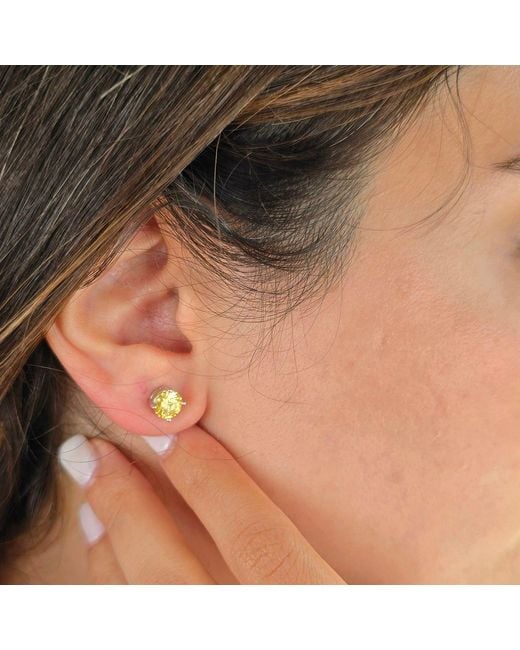 Harfi Green Citrine Moissanite Crystal Sterling Earrings