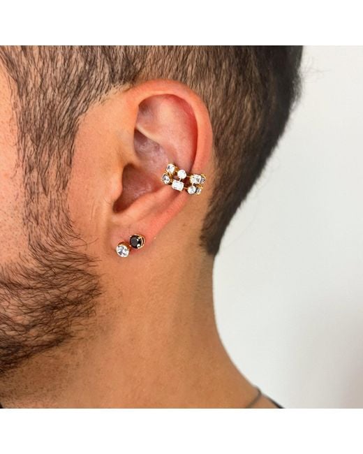 SALLY SKOUFIS Metallic Revival Ear Cuff With Made Cz Diamond Stimulant