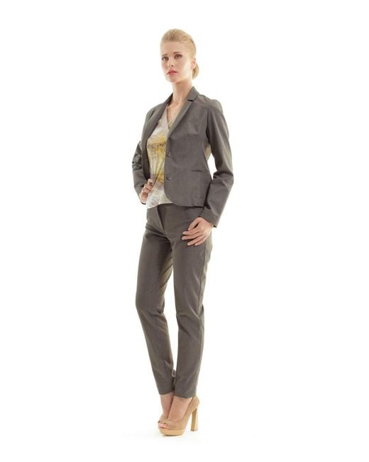 Conquista Gray Stretch Cotton Blend Jacket