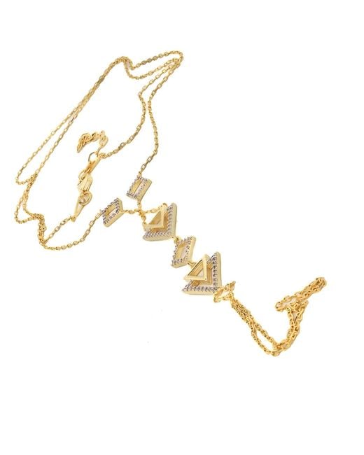 Ebru Jewelry Metallic Diamond Triangle Vermeil Fashion Hand Bracelet