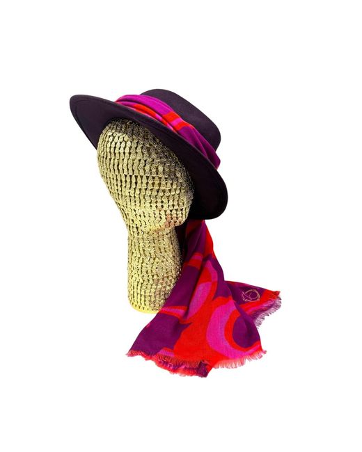 Julia Clancey Red Aubergine Fifi Scarf Fedora Set