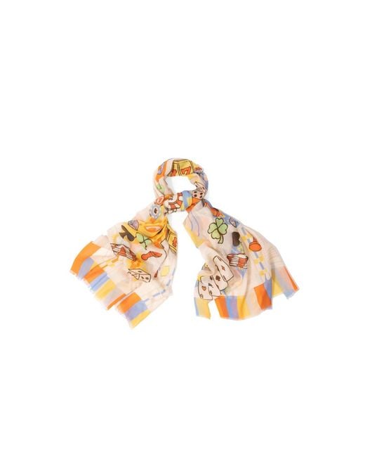 Saachi Metallic Casino Printed Multi Scarf