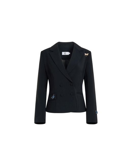 The Gt Atelier Blue Butterfly-Detail Blazer