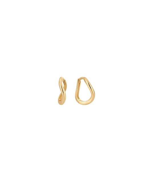 Vanhi Metallic 14K Recycled Solid Twisted Huggie Earrings