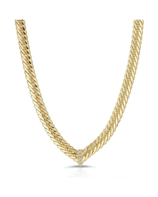 Glamrocks Jewelry Metallic Cz Chevron Statement Necklace- Clear