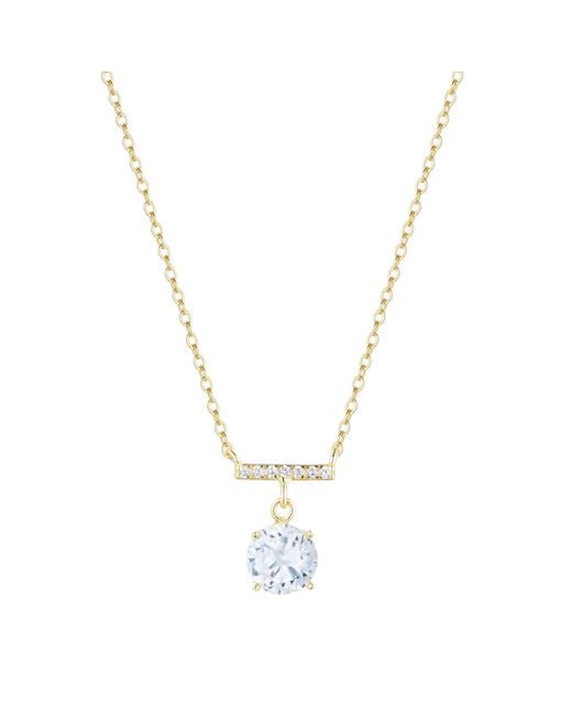 KAMARIA Metallic Birthstone Solitaire & Crystal Bar Necklace