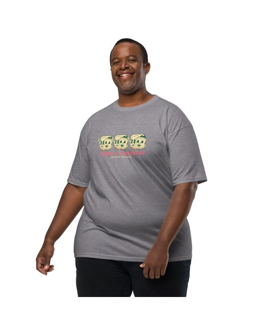 Anchor and Crew Gray Heather Gustatory Originals Coffee & Croissant Heavy Cotton T-Shirt for men