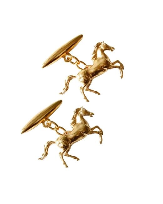 Lee Renee Metallic Horse Cufflinks for men