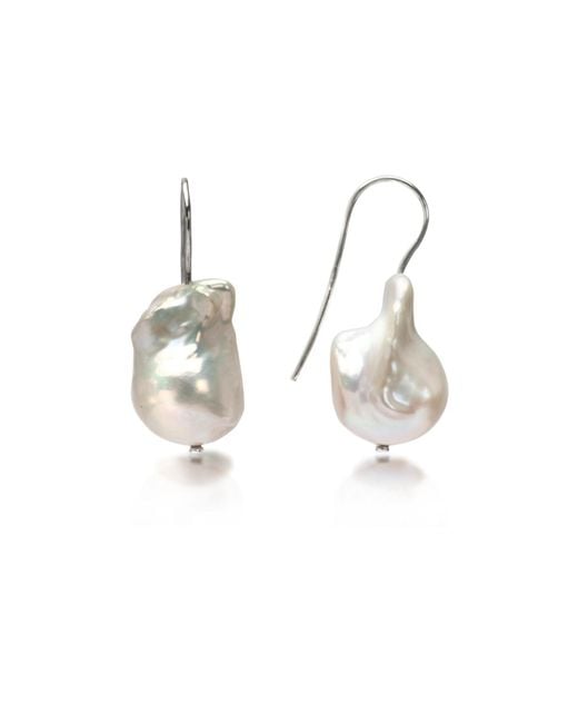 The Jewellery Store London Metallic Baroque Pearl Earrings