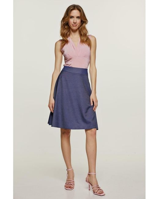 Conquista Blue Denim Style Cloche Skirt