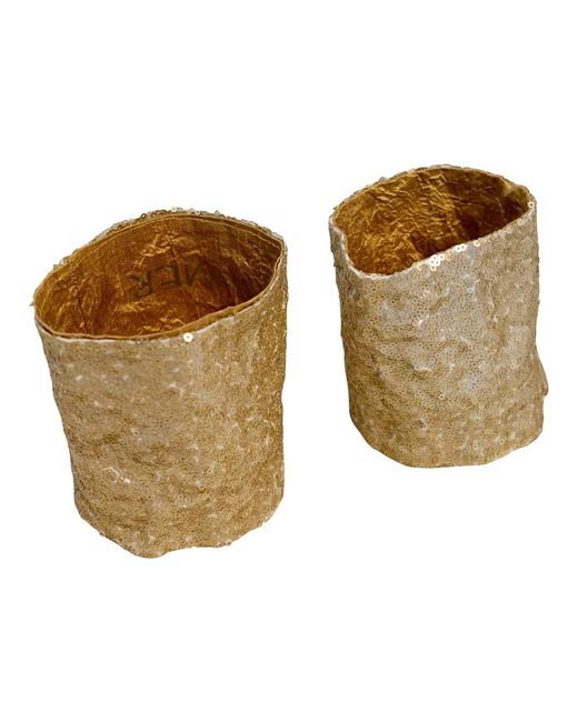 Romer Millinery Natural Morphy Moldable Wrist Cuff Sequin Set Of Two