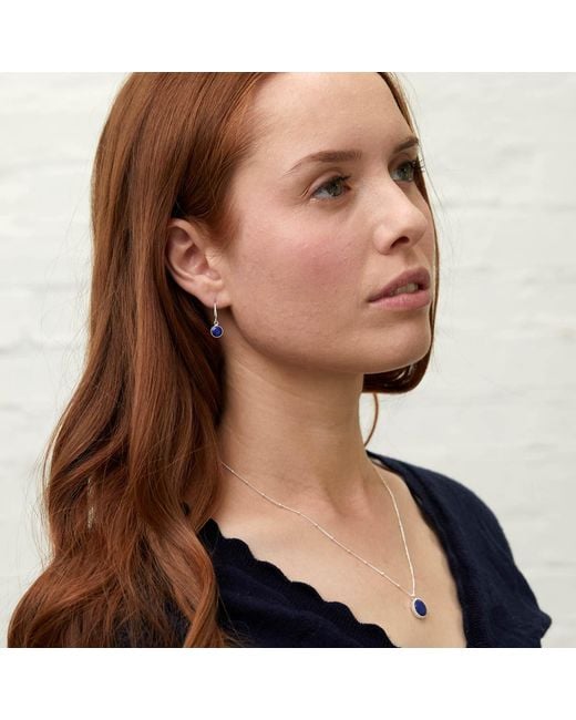 Auree Jewellery Blue Barcelona September Lapis Lazuli Birthstone Hook Earrings