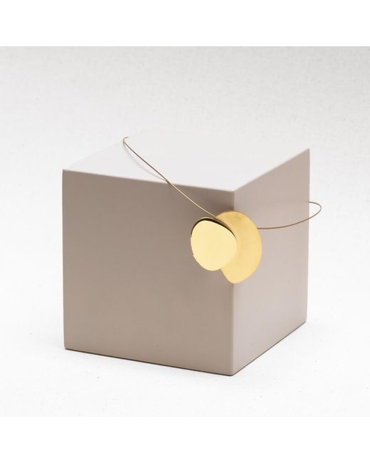 Joidart Metallic Golden Necklace With Pendant Eclipse
