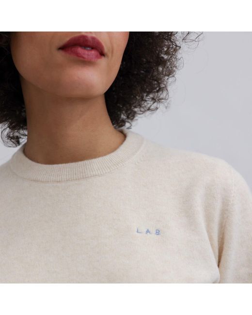 London Atelier Byproduct Natural Neutrals Mohair Classic Fit Jumper With Embroidery for men