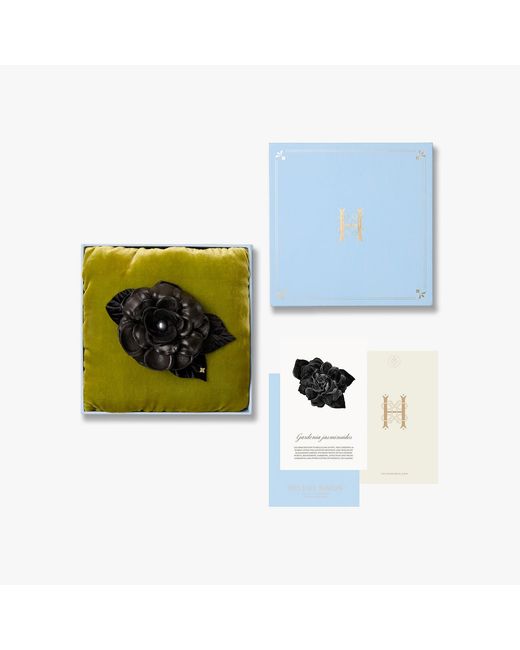 Helena Simon Black The Small Gardenia Brooch