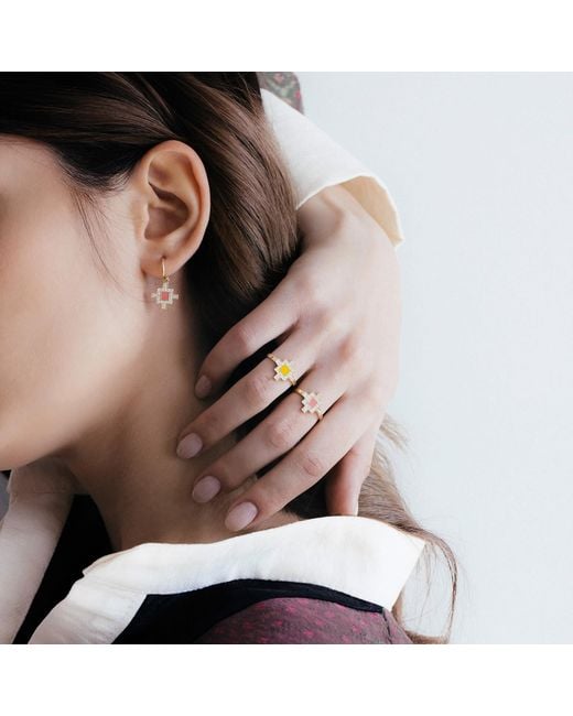 Sheida Farrokhi Metallic Minimal Flower Ring