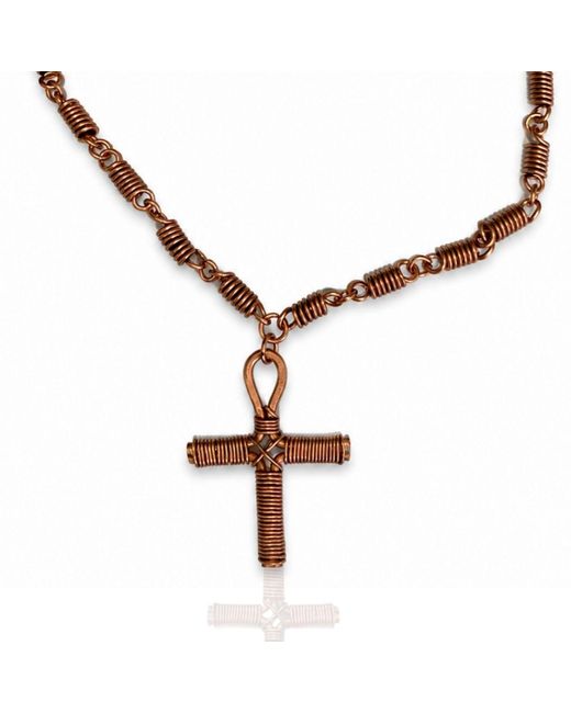 Anatoliacraft Brown Copper Ankh Pendant Necklace