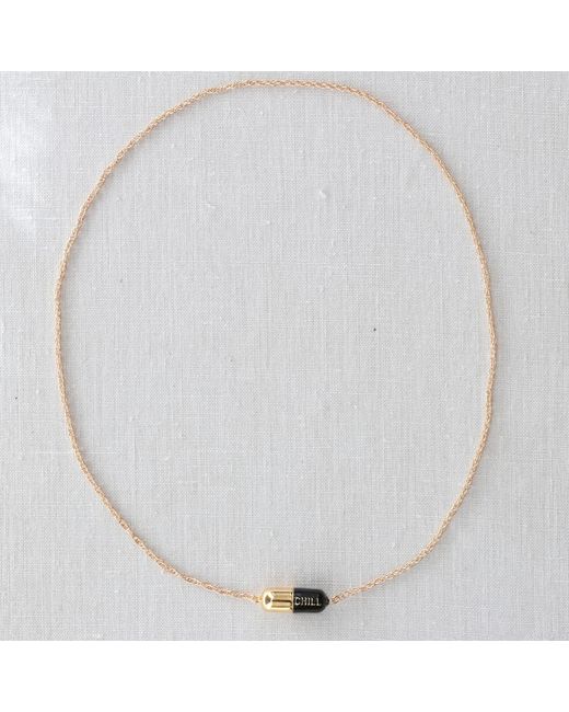 Kris Nations Metallic Big Chill Pill Chain Necklace & Filled