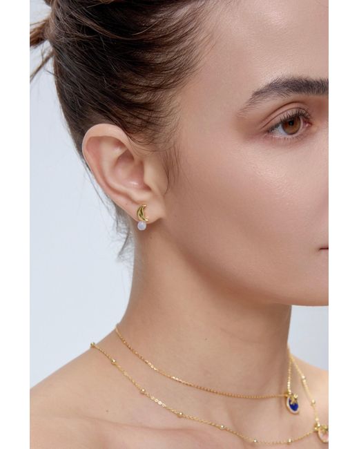 Freqnc Atelier Metallic Moon Earrings