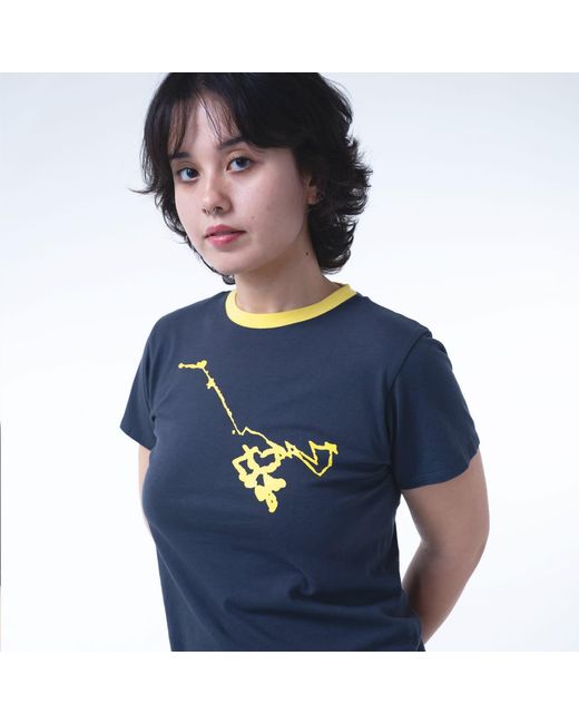 Lilia Munn Blue Boxy Organic Cotton Graphic Tee – for men