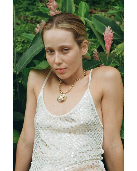 Sccollection Metallic Levi Star & Shell Necklace