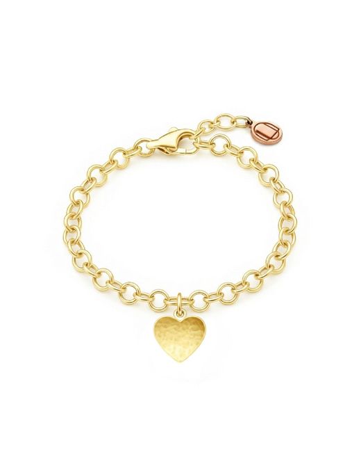 Unaloe Metallic Vermeil Heart Bracelet For – Hammered Heart Chain Jewelry