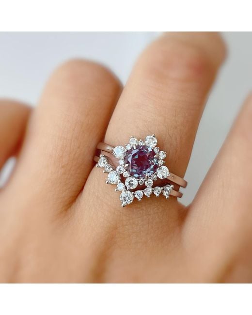 Azura Jewelry New York Blue Desert Blossom Alexandrite Ring Vermeil