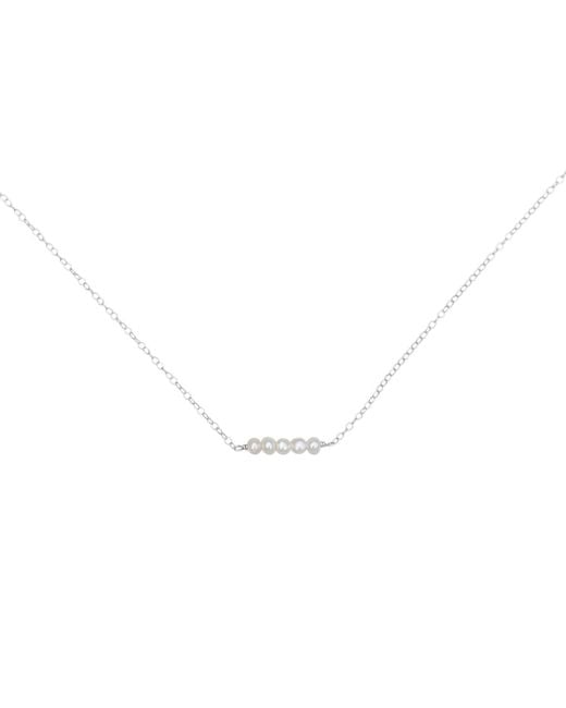 Kiri & Belle Metallic Eliana Tiny Pearl Bar Sterling Necklace